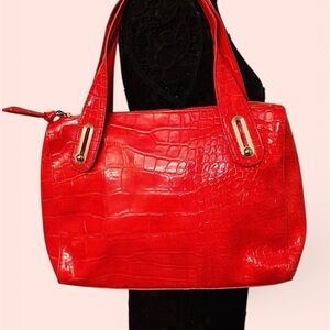 Liz Claiborne faux alligator/crocodile embossed shoulder bag